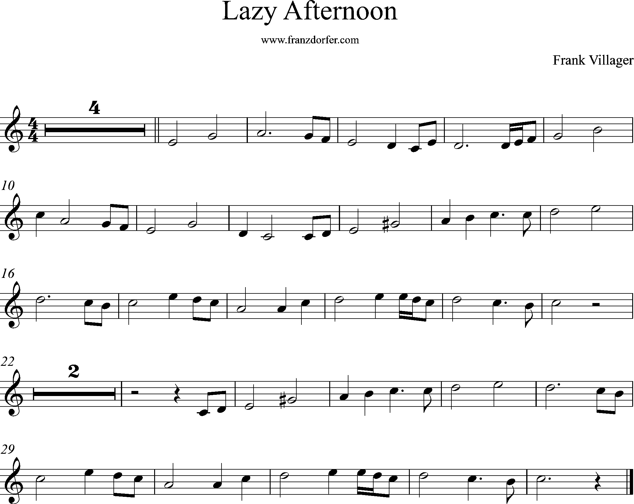 Lazy Afternoon, Music for Violin and Piano